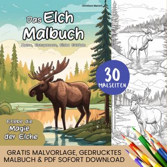 Elch Ausmalbilder - Kostenlose Elch Malvorlagen zum Ausdrucken Header