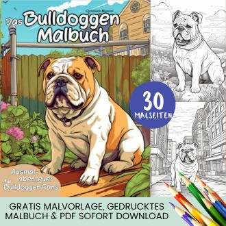 Bulldoggen Malbuch - Kostenlose Malvorlagen zum Ausdrucken