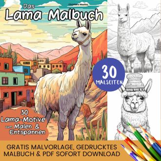 Lama Ausmalbilder - Kostenlose Lama Malvorlagen zum Ausdrucken Header