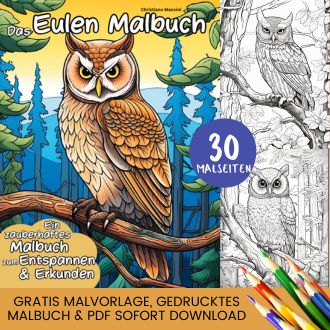 Eulen Ausmalbilder - Kostenlose Eulen Malvorlagen zum Ausdrucken Header