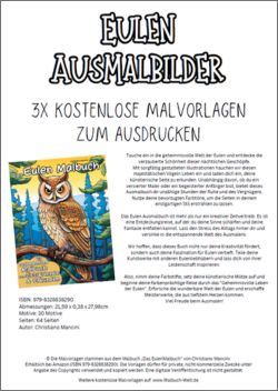 Kostenlose Eulen Ausmalbilder aus dem Eulen Malbuch pdf grafik