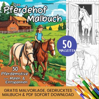 Pferdehof Ausmalbilder - Kostenlose Pferdehof Malvorlagen zum Ausdrucken Header